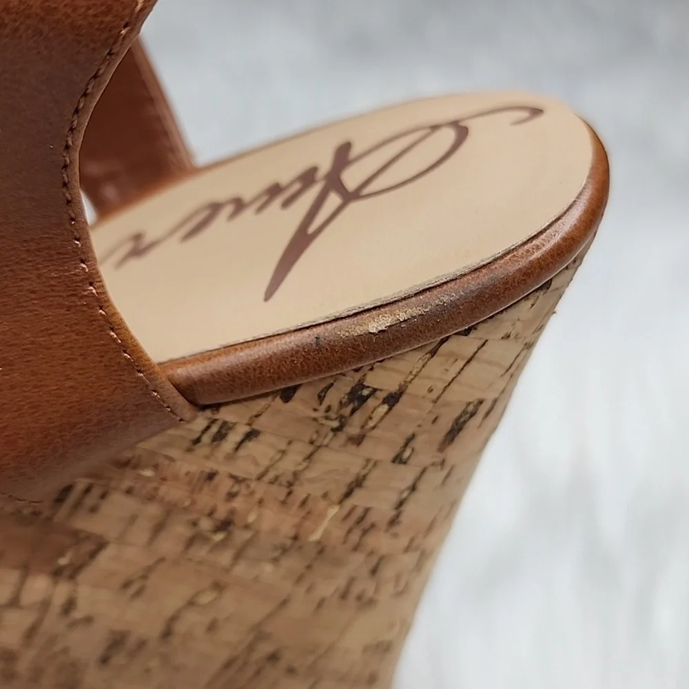American Rag Rochelle Platform Wedge Sandals Cognac Smooth Cork